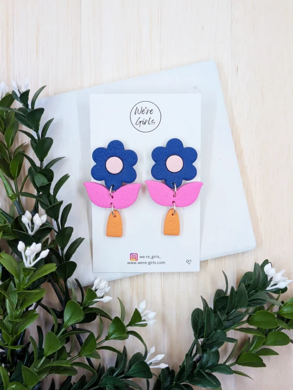 Flora Dangles - Navy