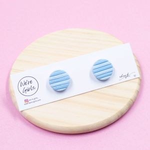 Sky Blue Striped Studs