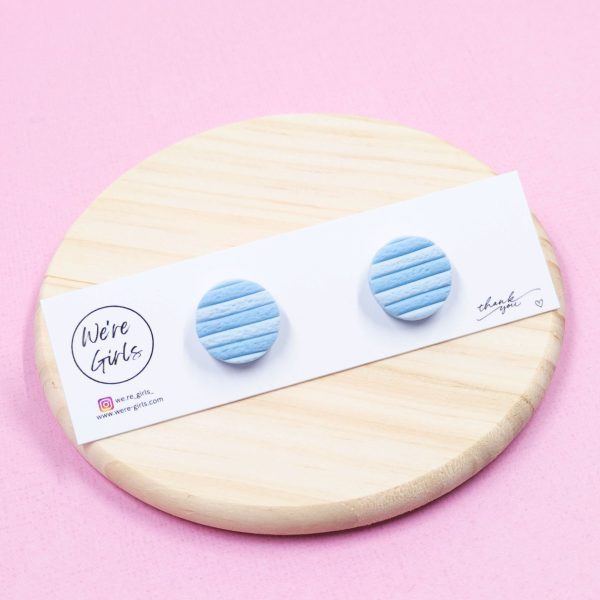 Sky Blue Striped Studs
