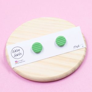 Green Stripe Studs