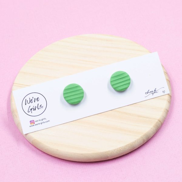 Green Stripe Studs