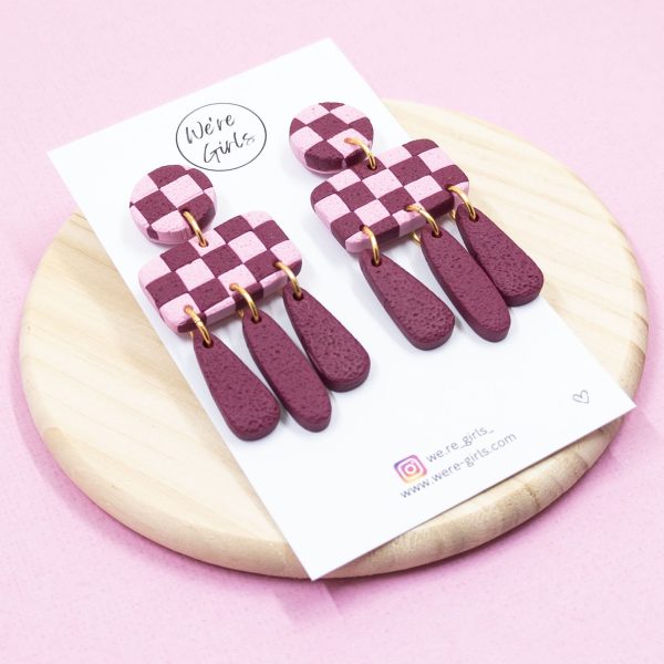 Emma Maroon Pink Dangles