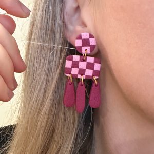 Emma Maroon Pink Dangles