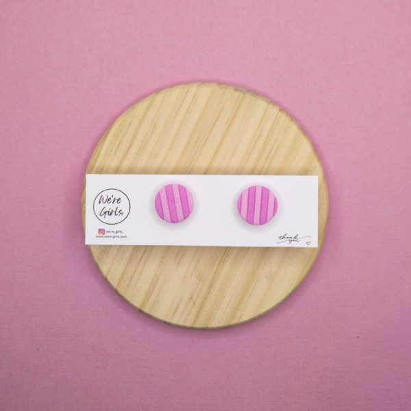 Micro Studs - Pink Striped