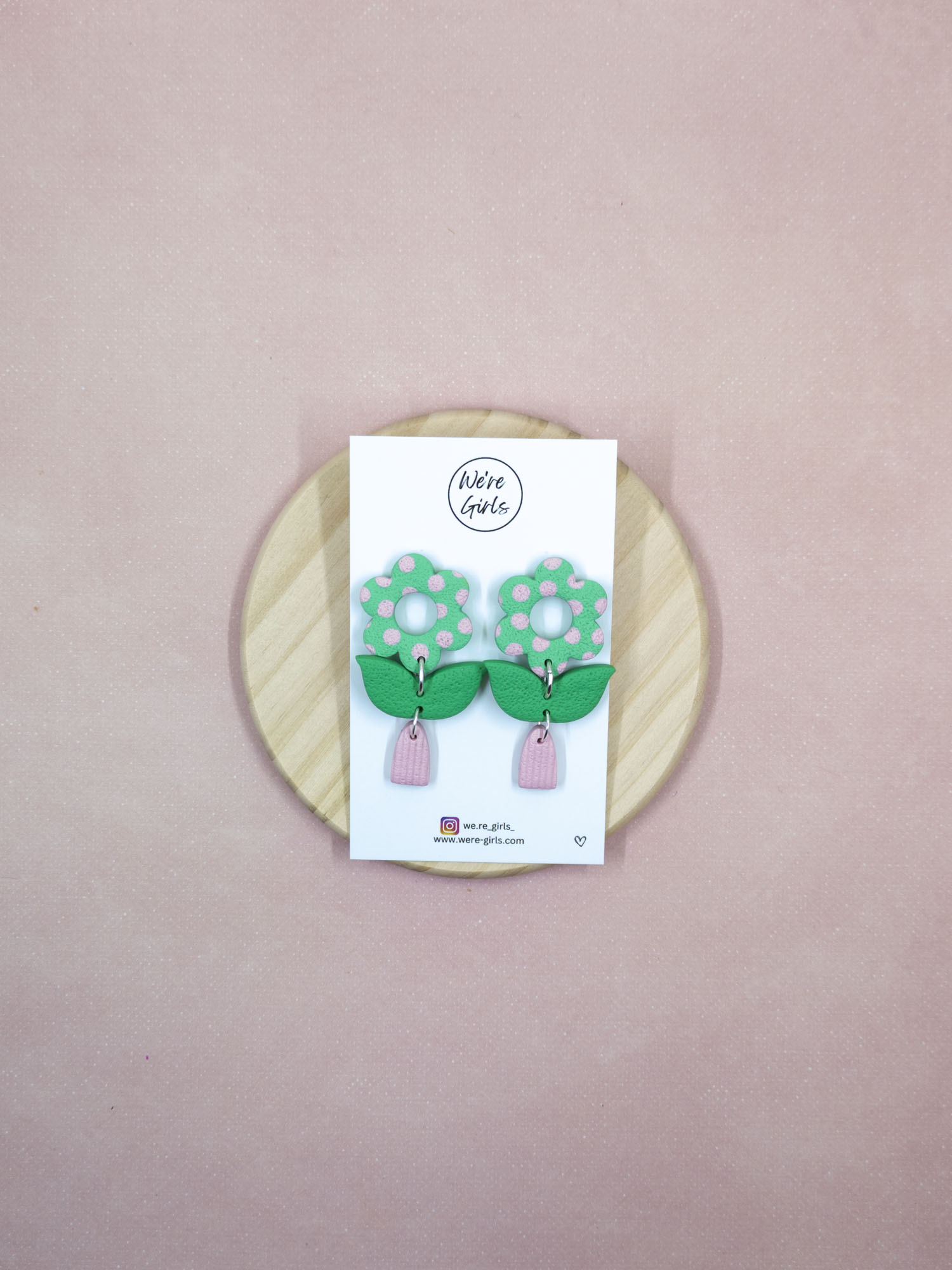 Flora Dangles - Green and Pink - Image 4