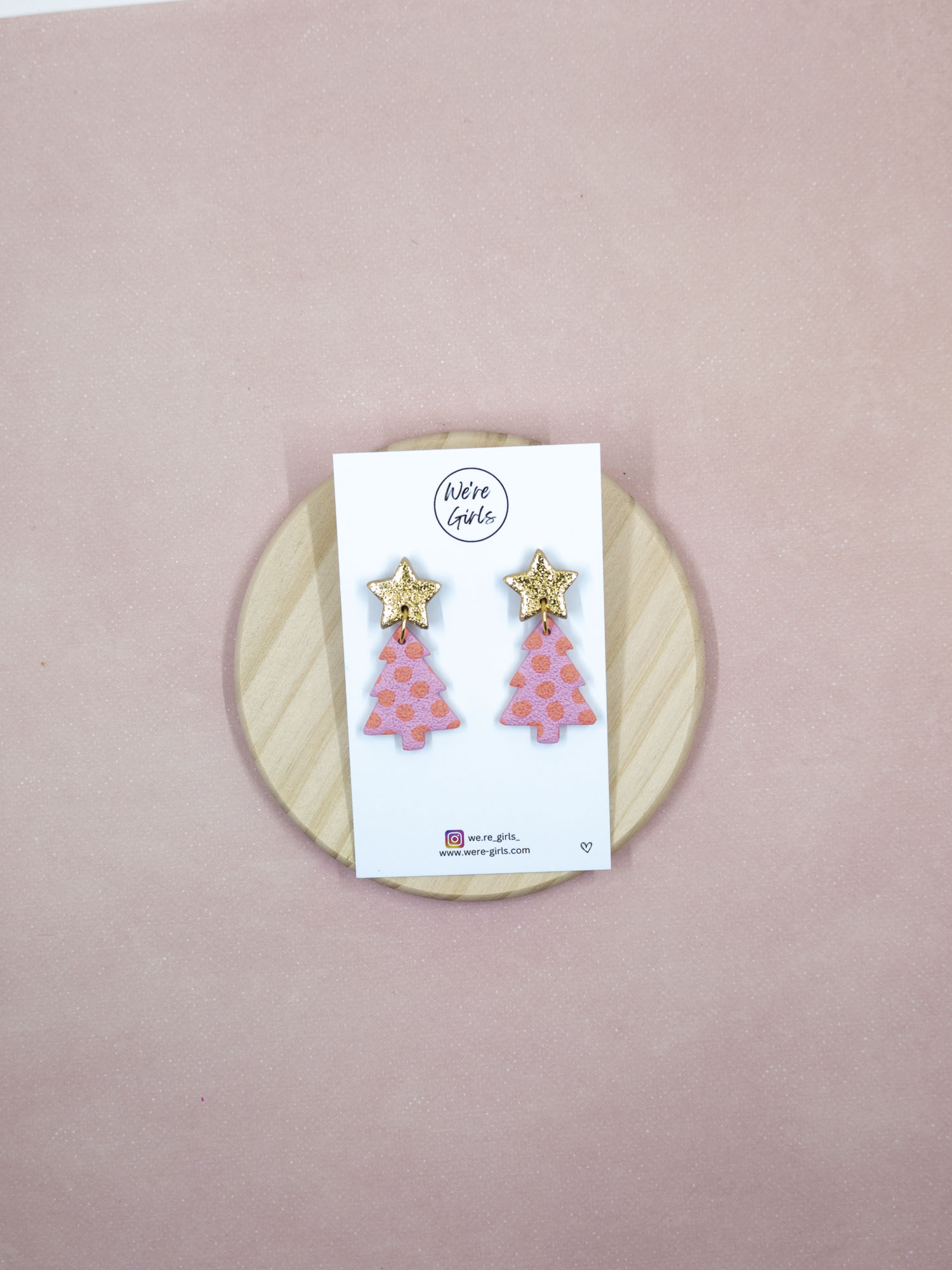 Tree Dangles - Coral Polka Dot (4cm) - Image 4