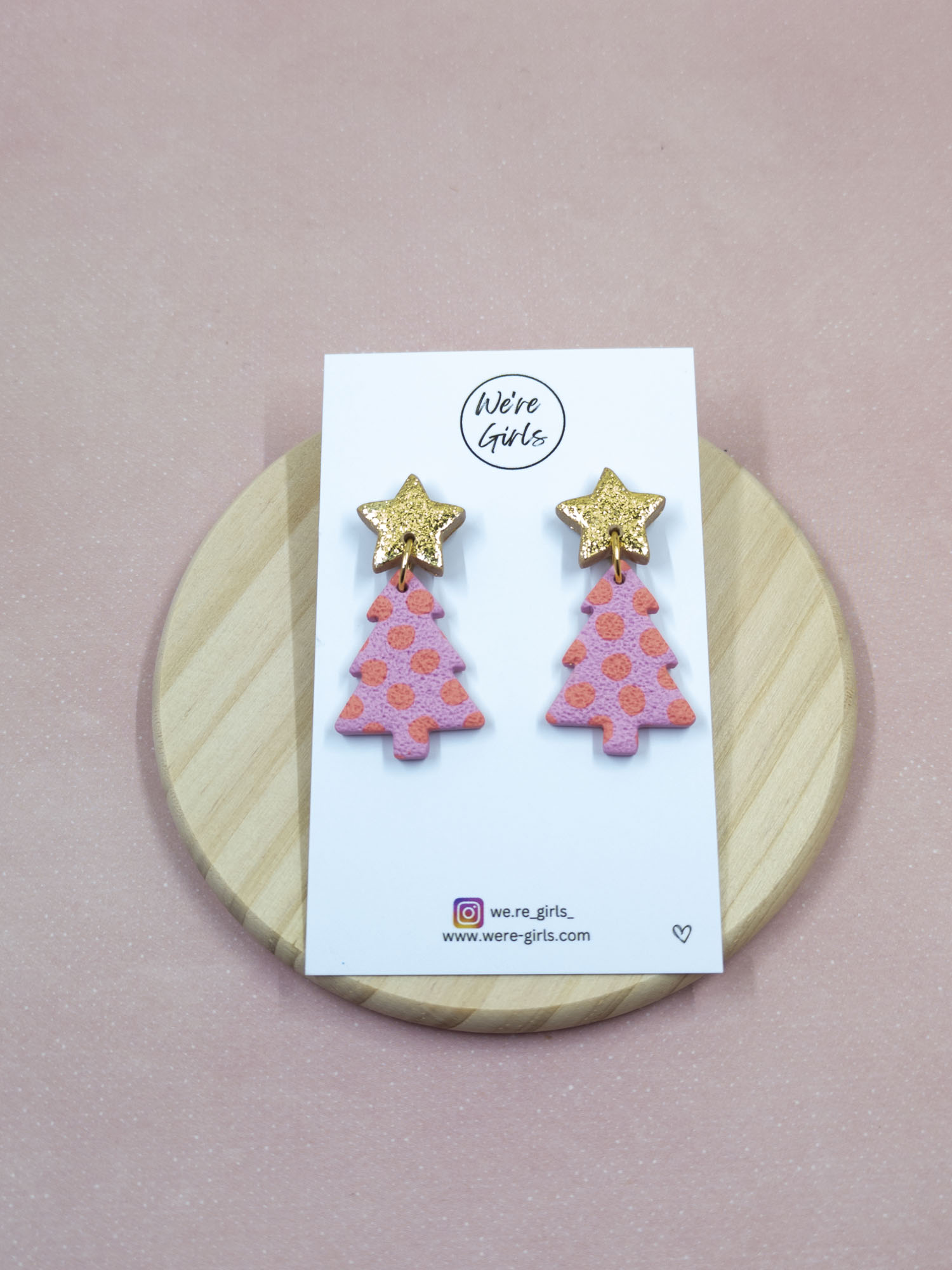 Tree Dangles - Coral Polka Dot (4cm) - Image 3