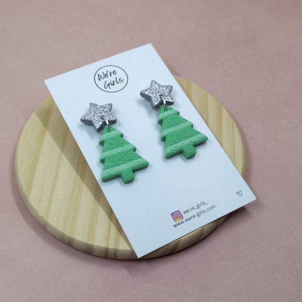 Tree Dangles- Green Striped (4cm)