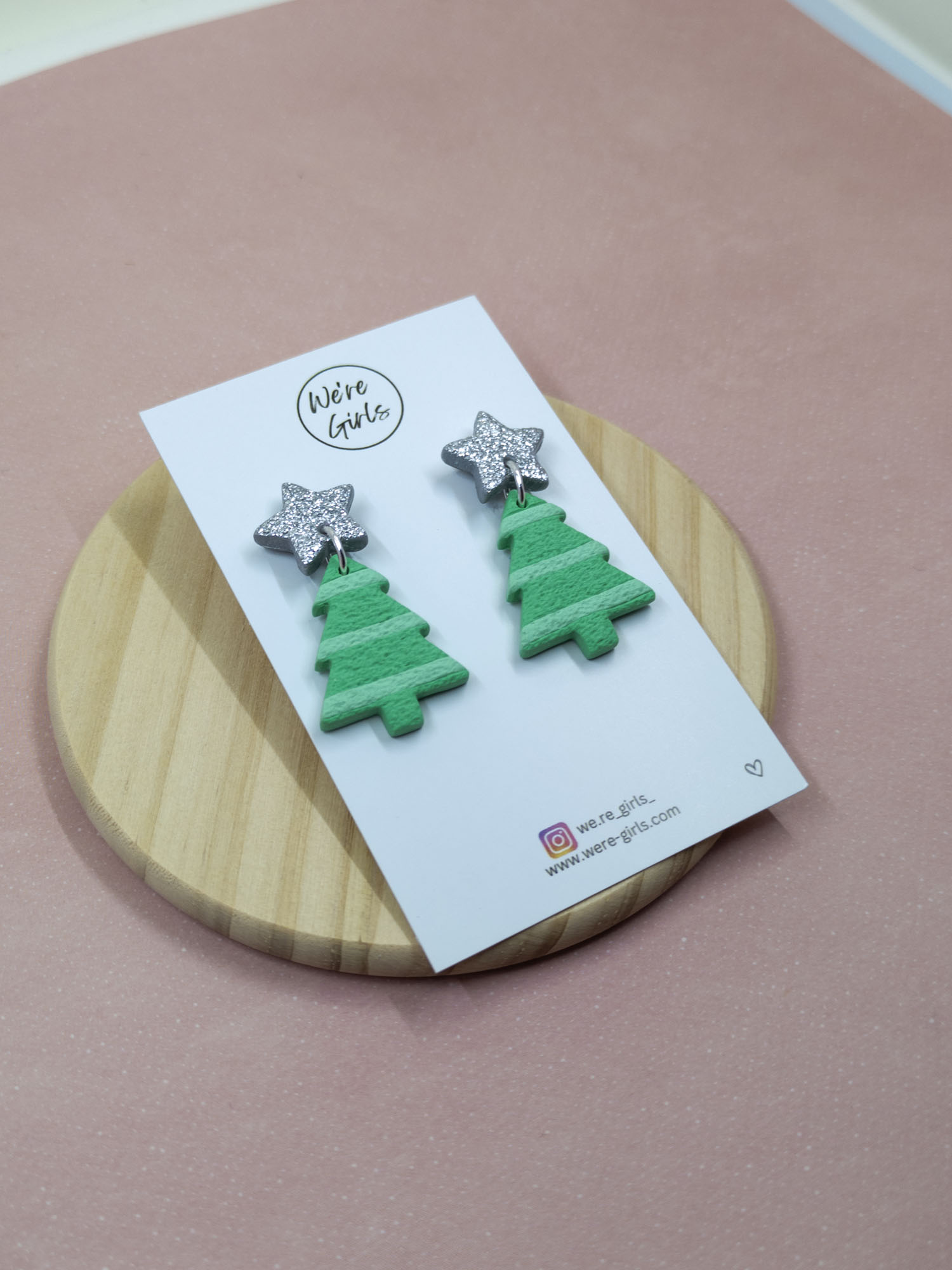 Tree Dangles- Green Striped (4cm)