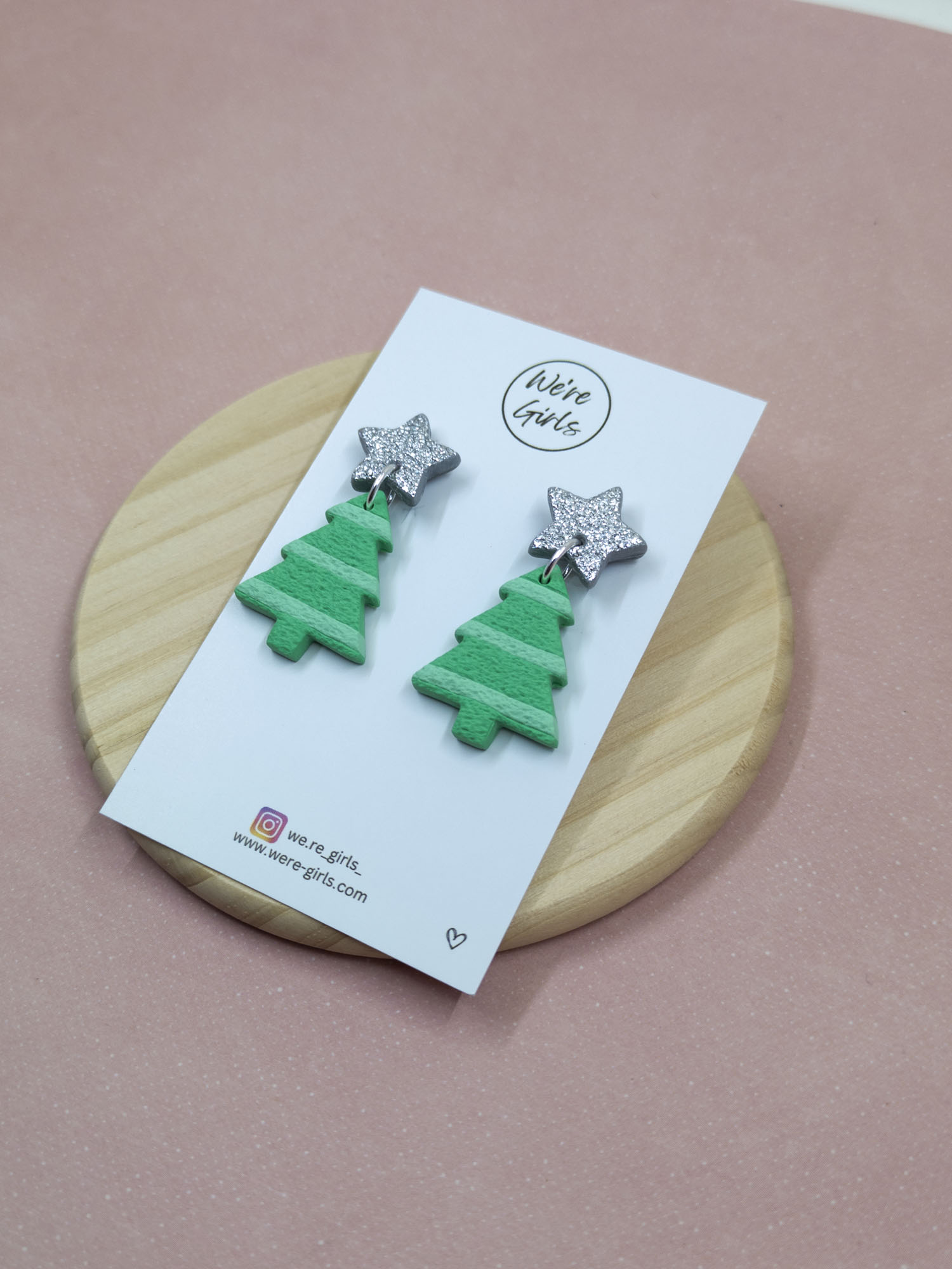 Tree Dangles- Green Striped (4cm) - Image 2