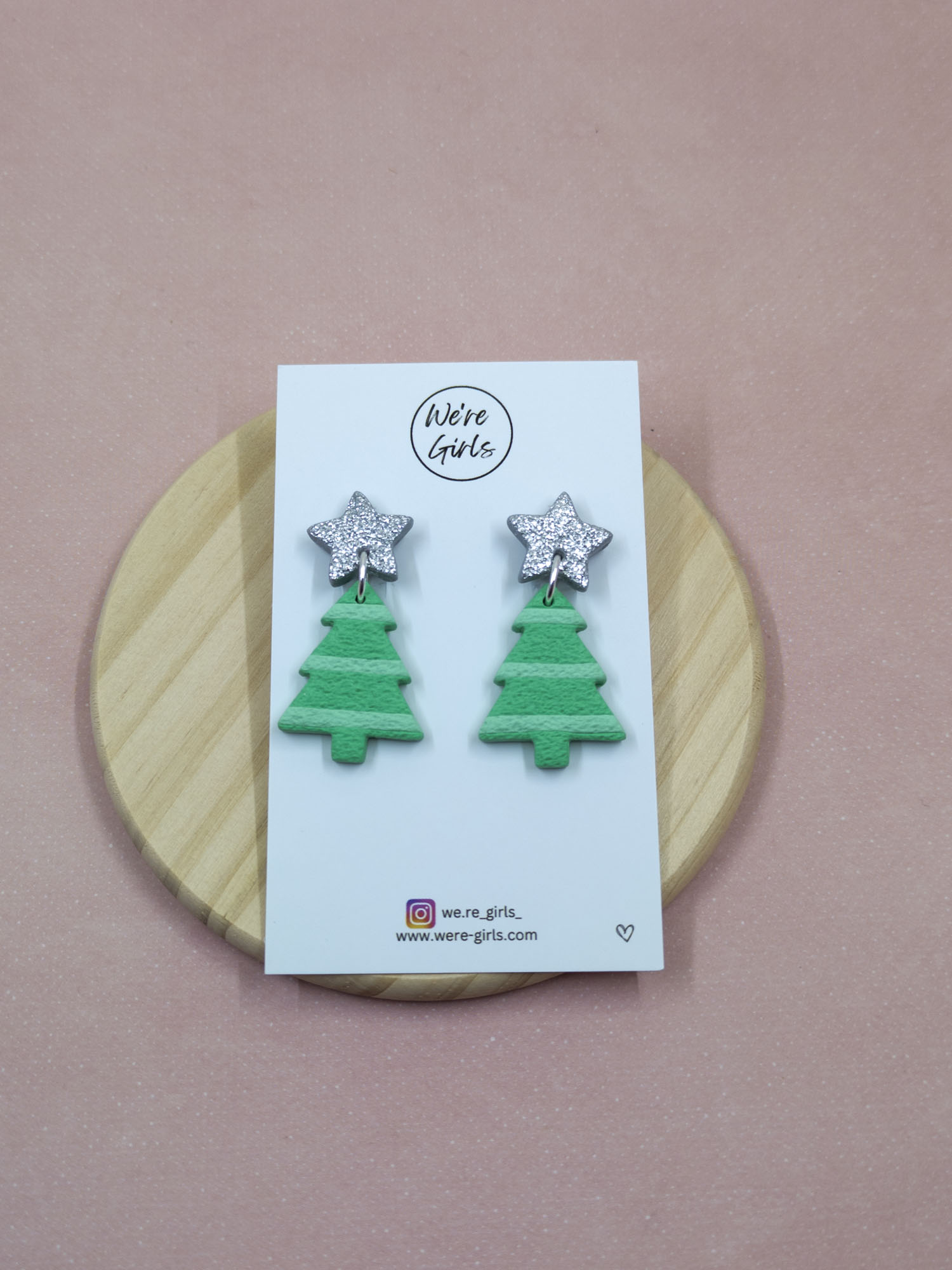 Tree Dangles- Green Striped (4cm) - Image 3