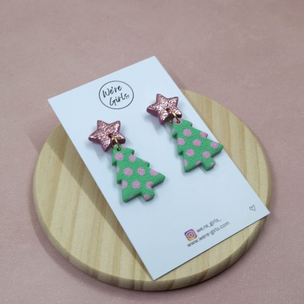 Tree Dangles- Green Polka Dot (4cm)