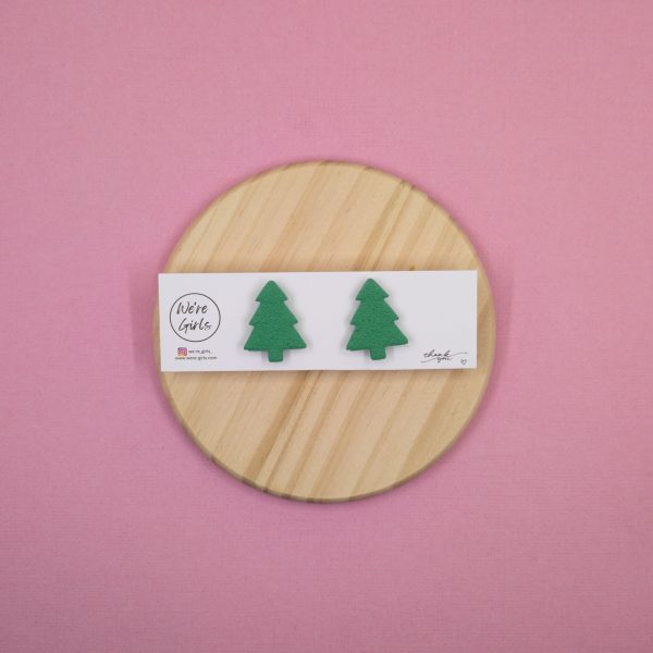 Tree Studs - Dark green