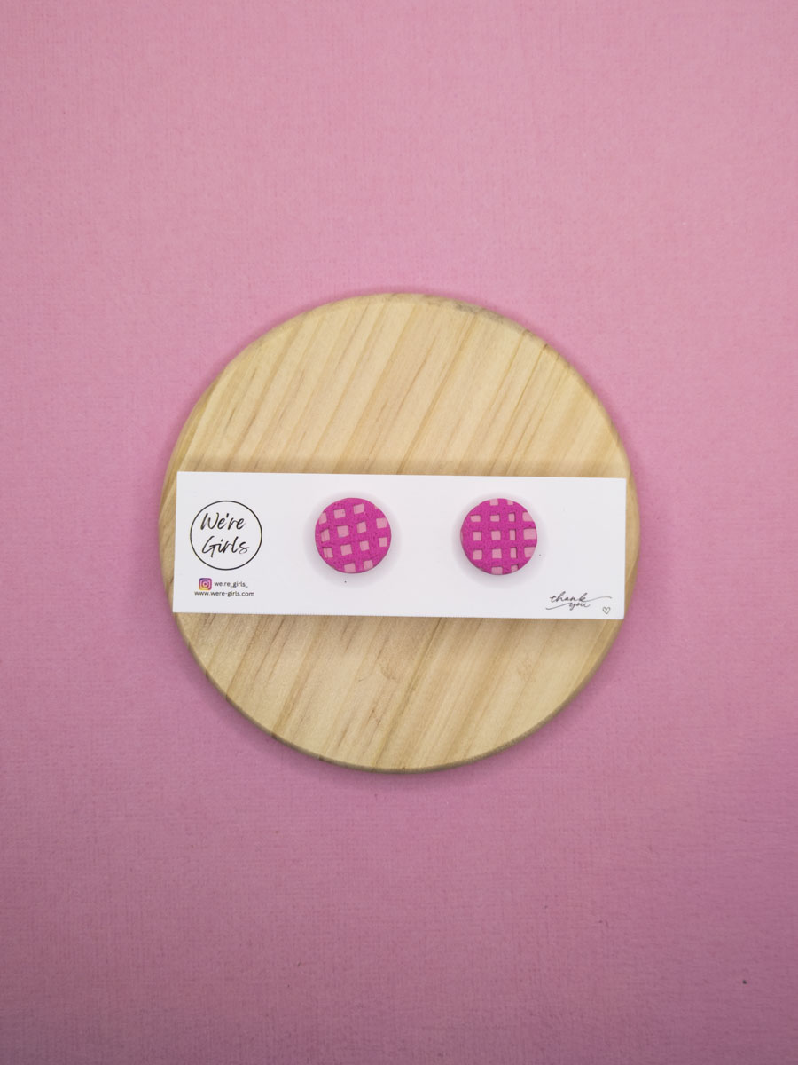 Emma Studs Pink Gingham